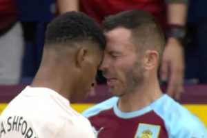 Marcus Rashford was given a straight red card for a headbutt on Phil Bardsley